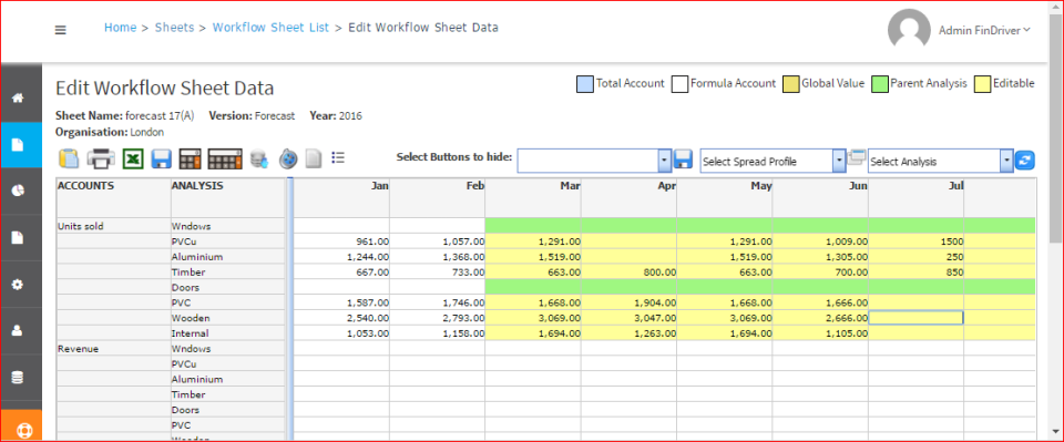 screenshot of Financial Driver